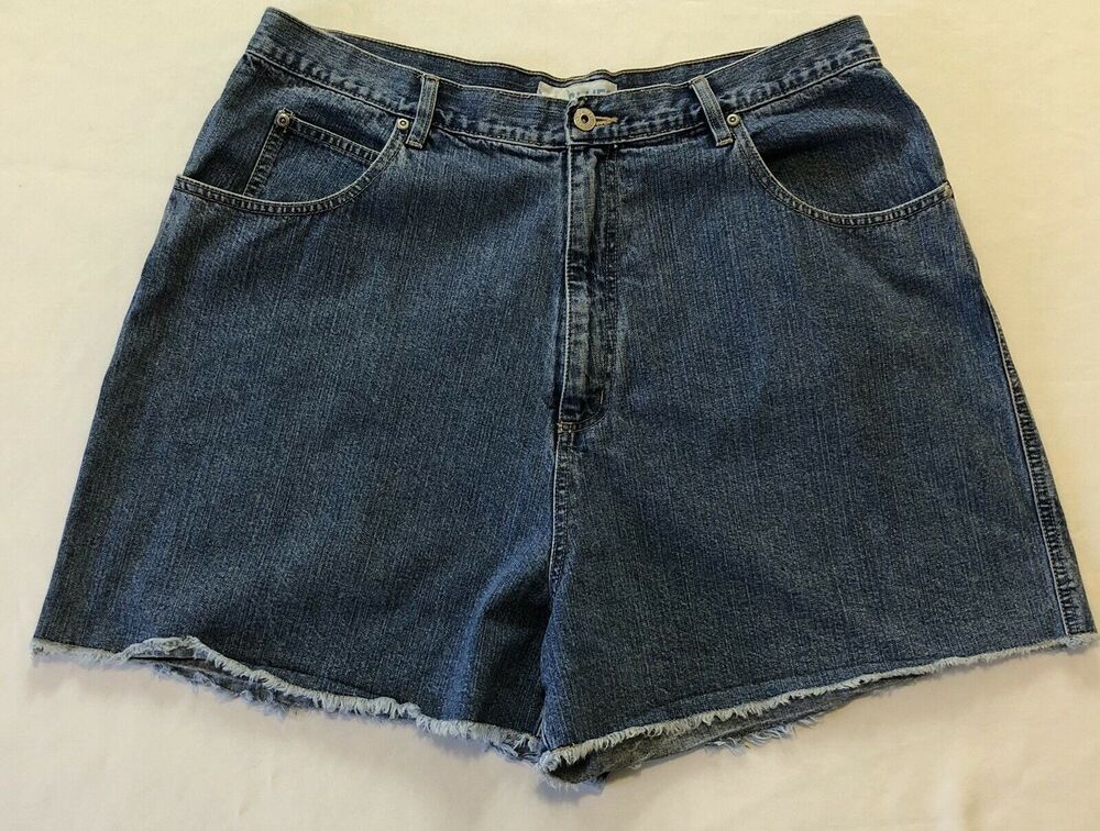 L.A.Blues Jean Shorts Women 20W Blue Denim Cutoff Shorts 5 Pocket 100% Cotton